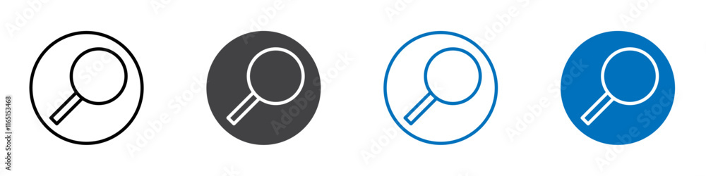 Search icon flat editable icon mark set. Search icon flat editable icon mark set.