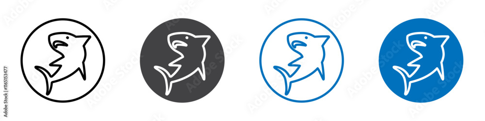 Obraz premium Shark icon'' flat editable icon mark set.