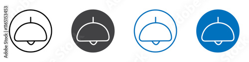 Roof lamp icon flat editable icon mark set.