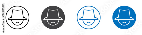 Spy icon flat editable icon mark set.