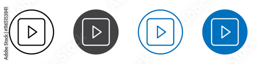 Start icon flat editable icon mark set.