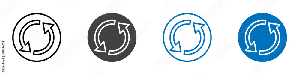 Synchronize icon flat editable icon mark set. Synchronize icon flat editable icon mark set.