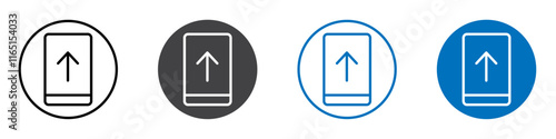 System update icon flat editable icon mark set.