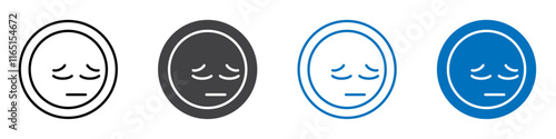 Upset emoji icon flat editable icon mark set.