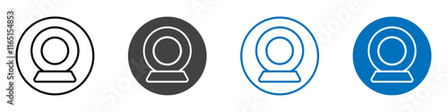 Webcam icon flat editable icon mark set.