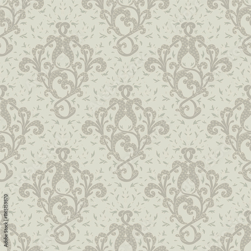 Hand drawn ornament pattern. Seamless beige pattern.