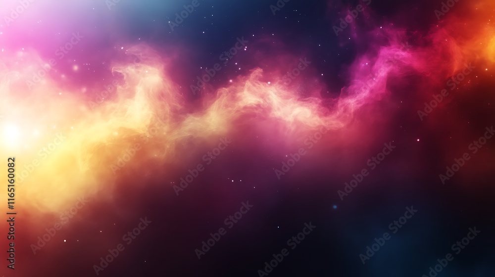 Fototapeta premium Cosmic Nebula Colorful Clouds and Starscape