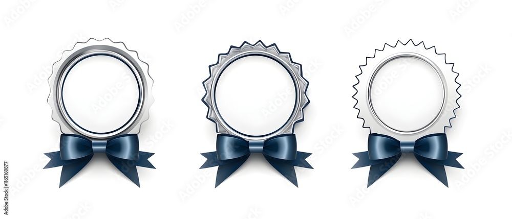 Three different colored ribbons with a bow Three different colored ribbons with a bow