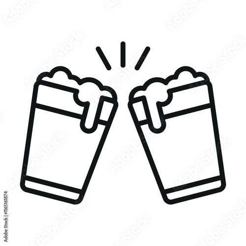 Beer Drink Icon showcases a classic and inviting style, ideal for highlighting happy hour promotions, beer brands, or social gatherings.