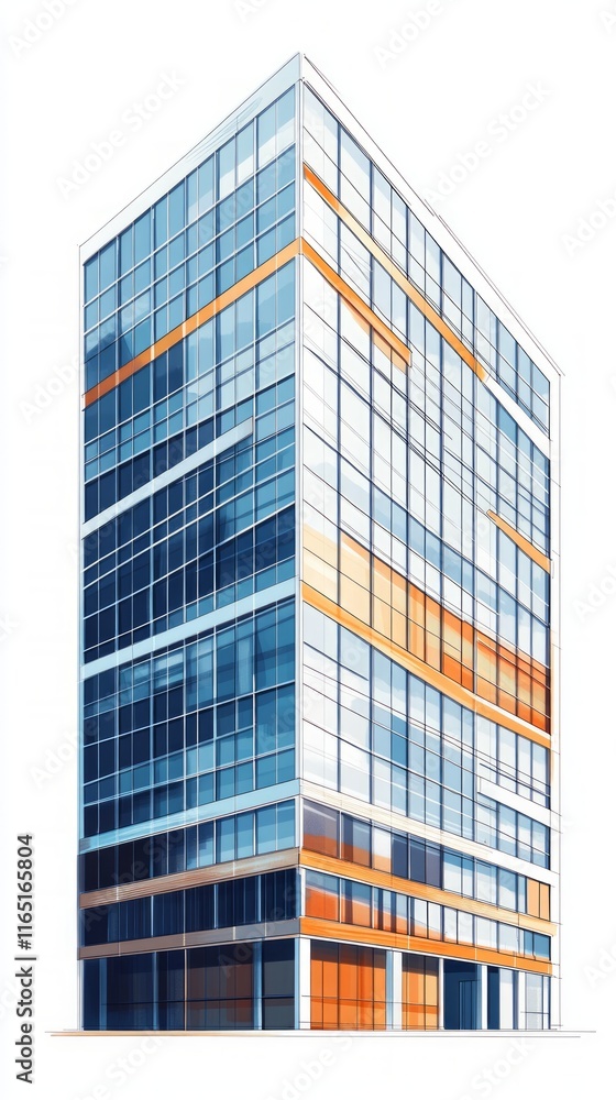 Stunning Illustration of a Modern Skyscraper Stunning Illustration of a Modern Skyscraper