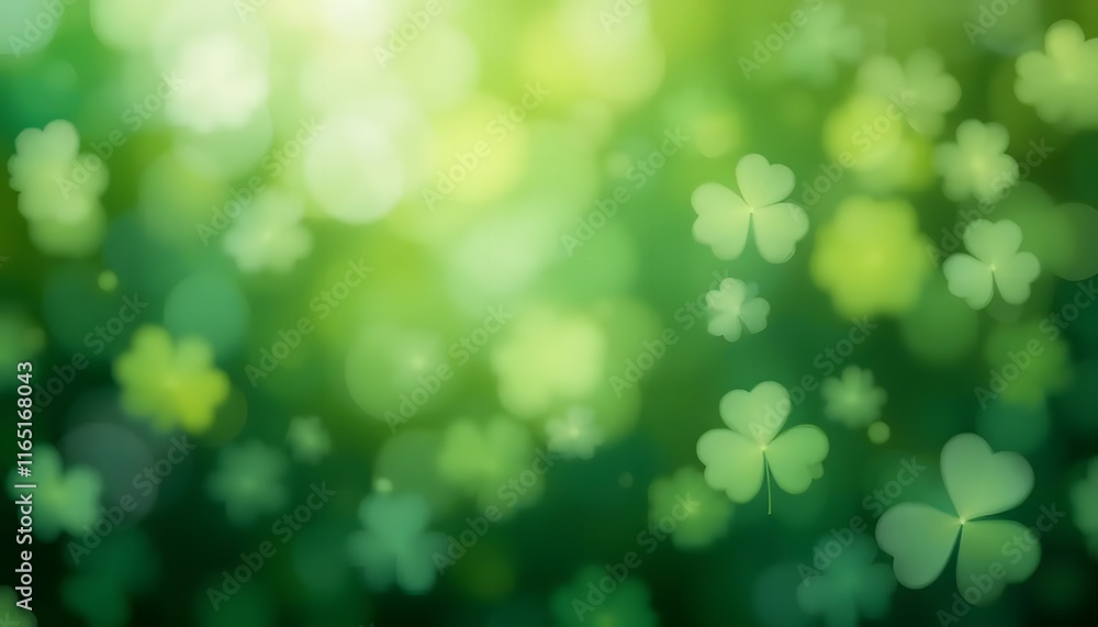 The image features a soft, blurry green background with various shades of light and dark green. St. Patrick's Day The image features a soft, blurry green background with various shades of light and dark green. St. Patrick's Day
