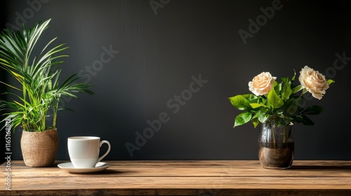 Wallpaper Mural Beautiful Table with Plant Pots Torontodigital.ca