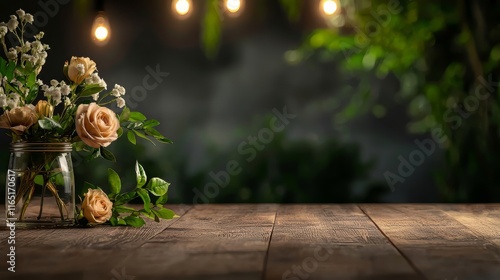 Vibrant Flowers in Wood