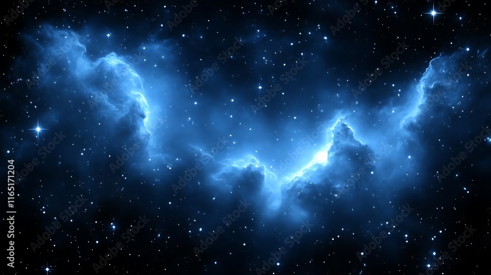 Fototapeta premium Celestial Nebula Glowing Brightly Among Distant Stars