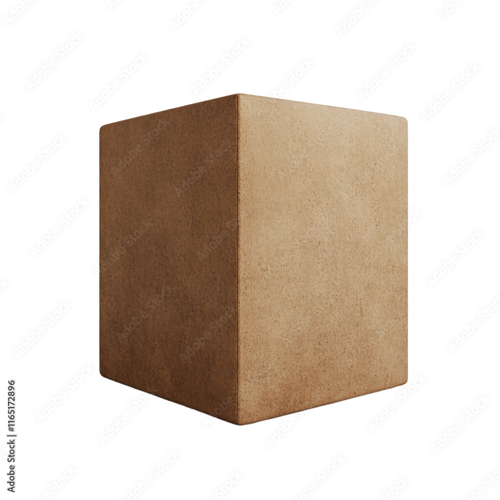 a brown cardboard box on a transparent background