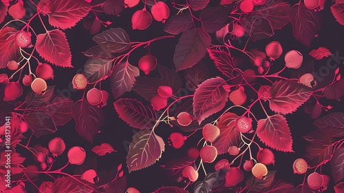 raspberry seamless pattern wallpaper