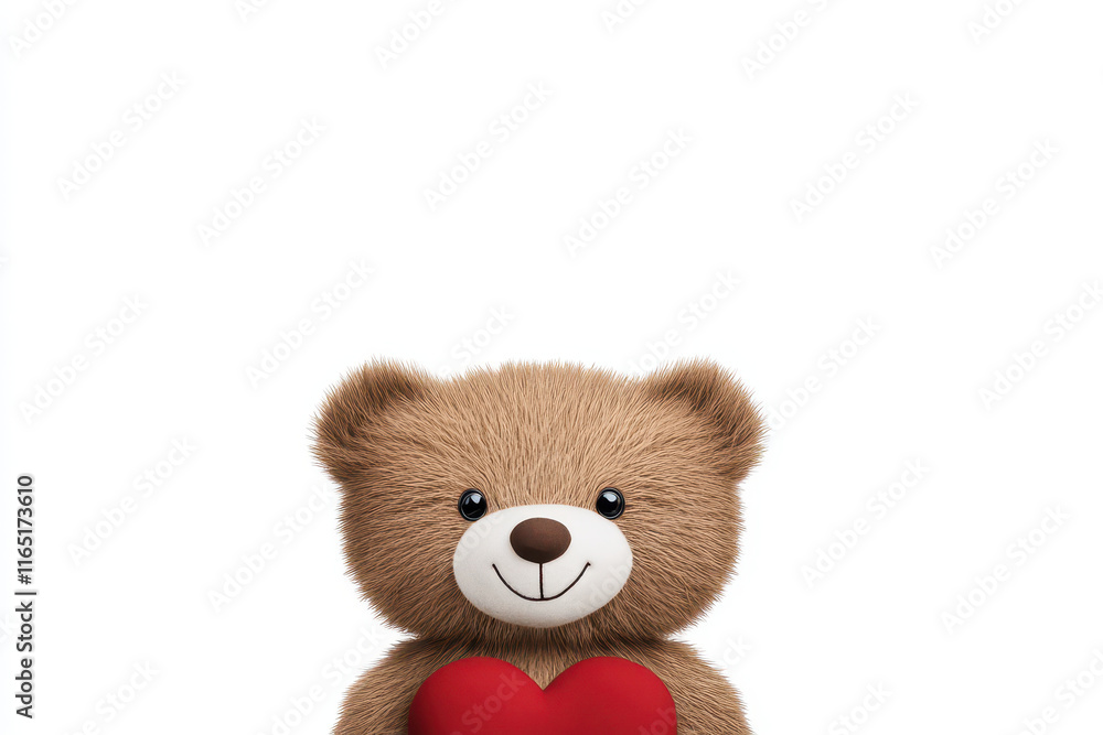 A cute bear cub holding red heart, symbolizing love and affection. This adorable animal is perfect for Valentine Day themes A cute bear cub holding red heart, symbolizing love and affection. This adorable animal is perfect for Valentine Day themes