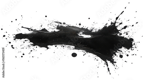 Black Ink splash isolated on white background 