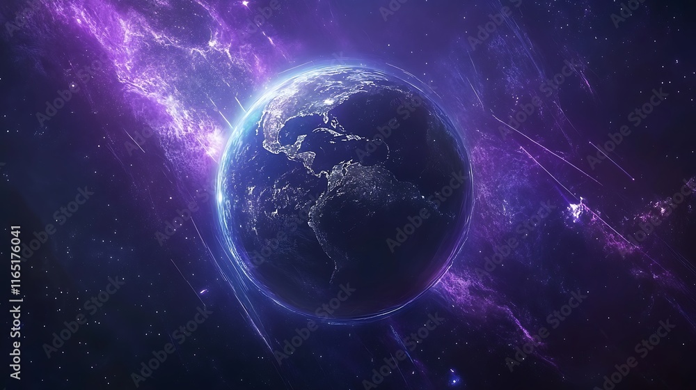 Fototapeta premium Cosmic exploration of earth in stunning space imagery outer space digital art sci-fi environment bright perspective