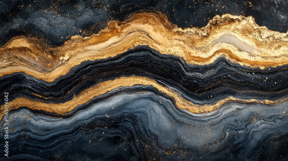 Fototapeta premium Abstract Gold and Black Marble Texture