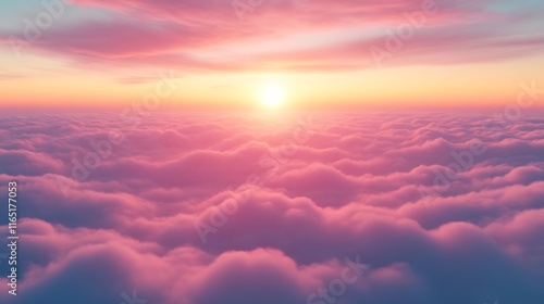 Wallpaper Mural Pink Sunset Cloudscape Above a Sea of Clouds Torontodigital.ca