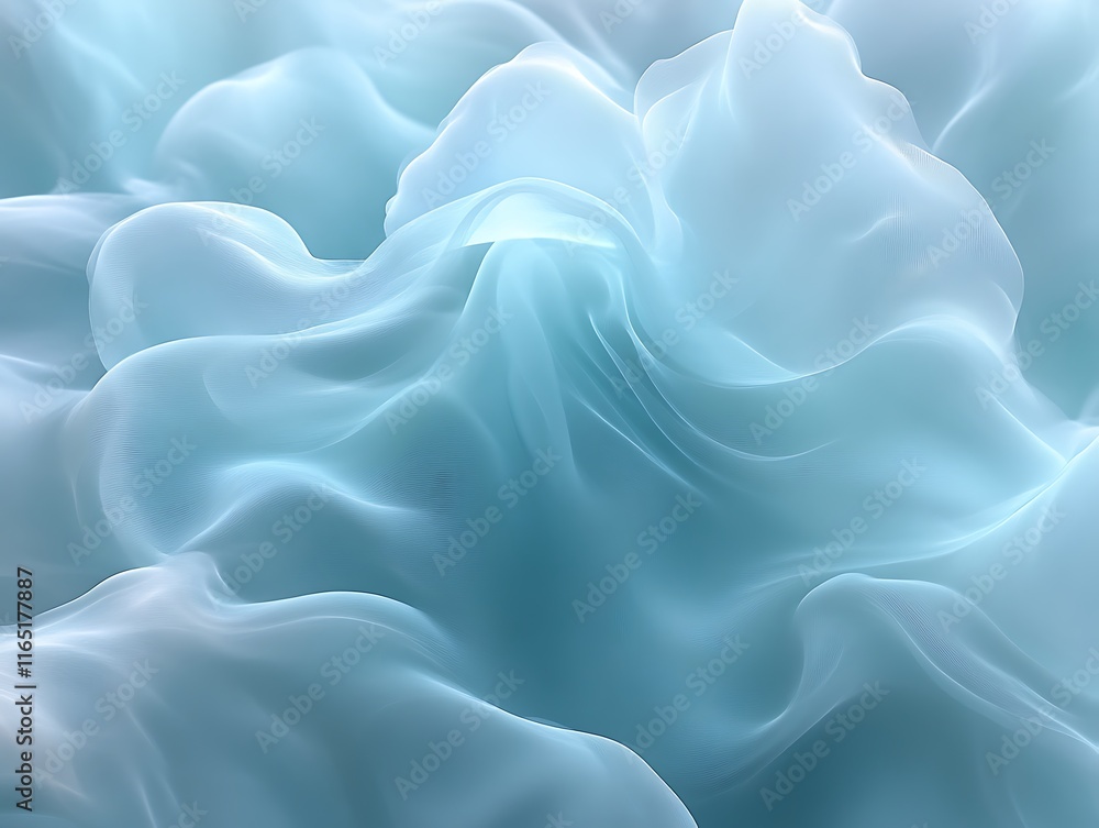 Obraz premium Abstract Blue Fabric Draped Softly Waves