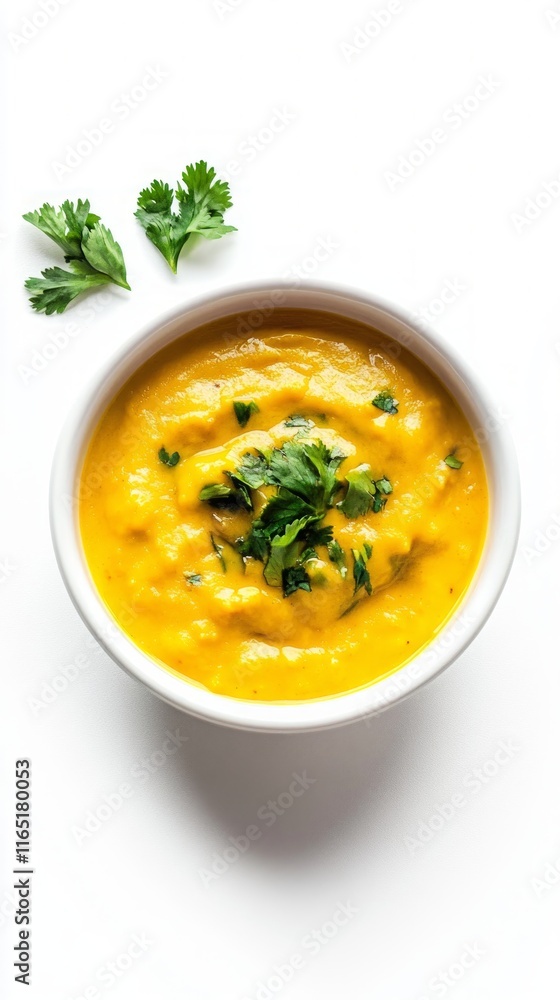 Vibrant Carrot Soup in a White Bowl Vibrant Carrot Soup in a White Bowl