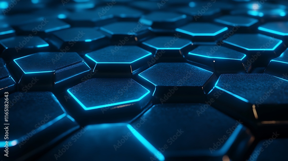 Dynamic hexagonal patterns in a futuristic digital environment close-up viewpoint graphic content for technology insights Dynamic hexagonal patterns in a futuristic digital environment close-up viewpoint graphic content for technology insights