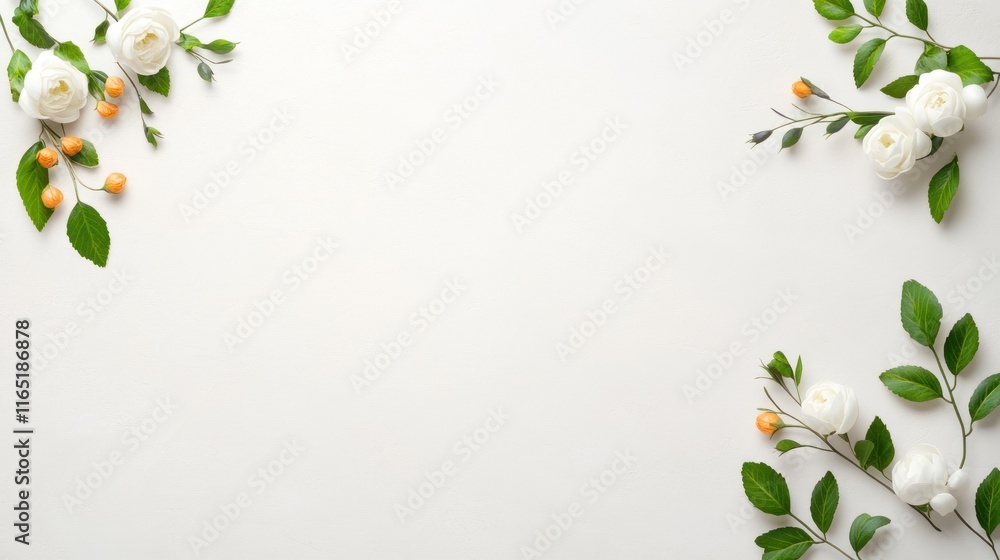 Fototapeta premium Elegant floral arrangement on a light background for decoration.