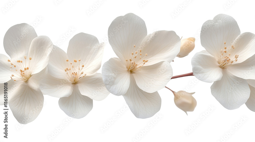 Fototapeta premium white magnolia flowers isolated on white background 