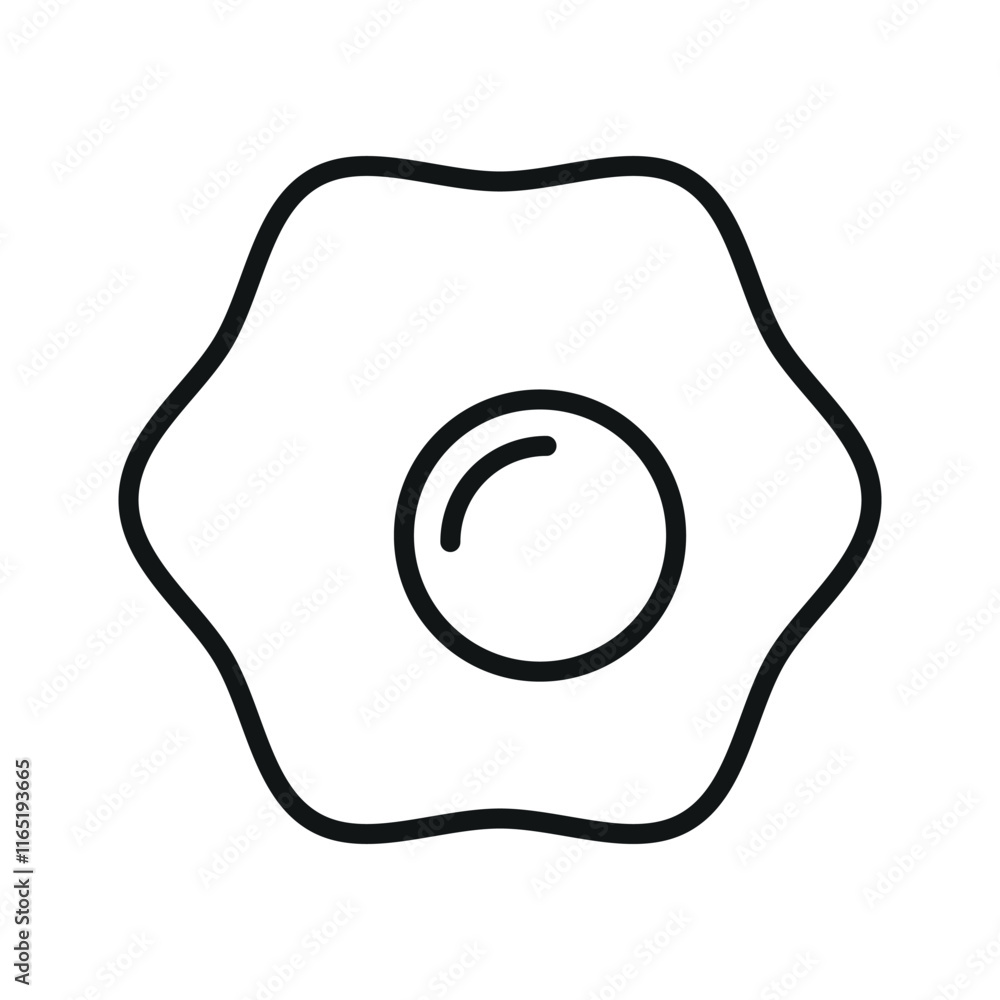 Egg Food Icon features a simple and wholesome design, perfect for representing breakfast menus, healthy eating, or farm-fresh products