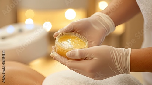 Wallpaper Mural Skincare Treatment with Gel in Hands of Professional Esthetician Torontodigital.ca