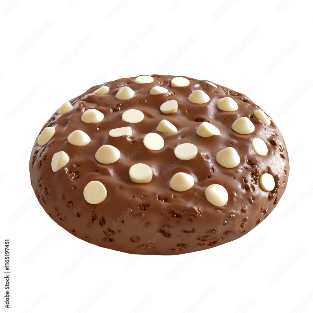 Fototapeta premium a chocolate cake with white chocolate chips on top