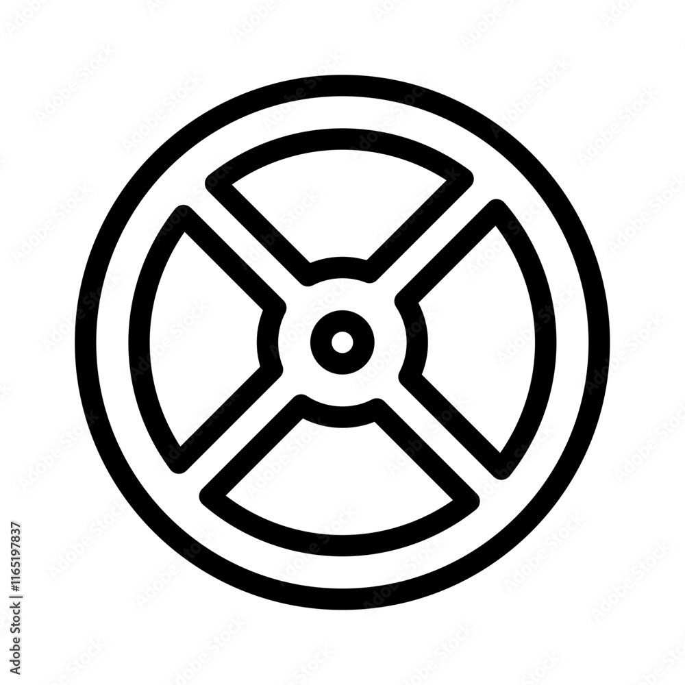 Icon Nuclear Danger With Style Outline Icon Nuclear Danger With Style Outline