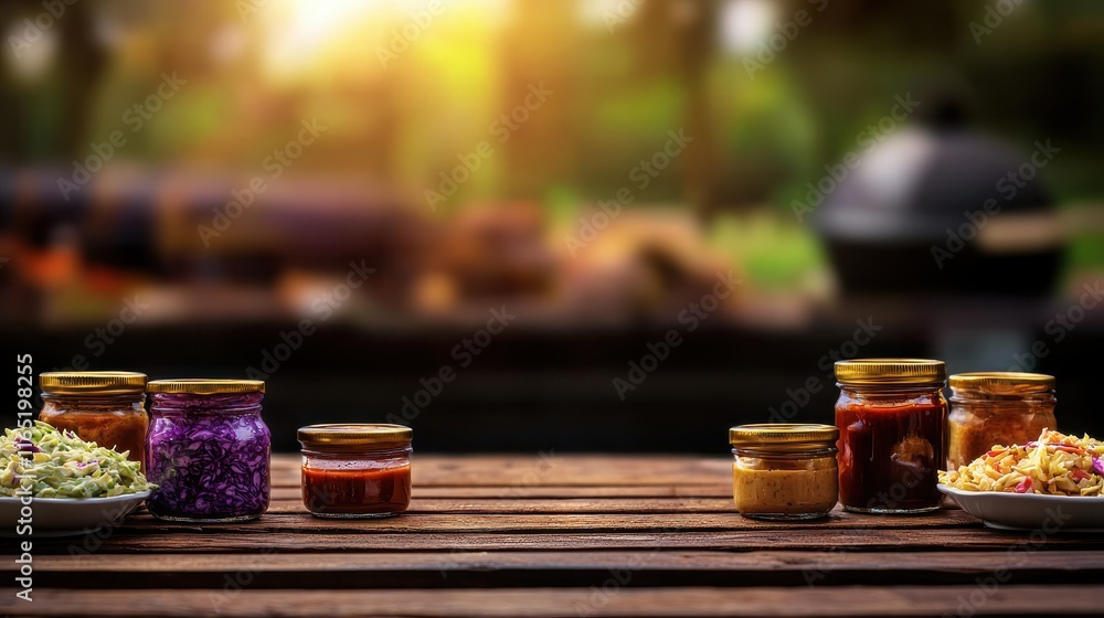 Preparing homemade sauces and preserves outdoor kitchen food natural setting close-up culinary creativity