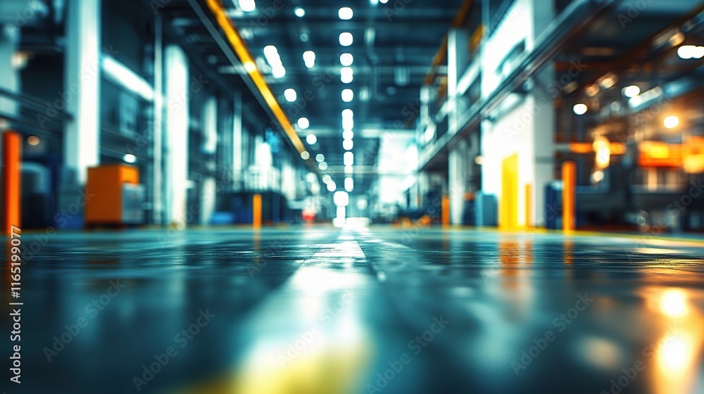 Abstract Blurred Background of a Factory Warehouse Interior Space Abstract Blurred Background of a Factory Warehouse Interior Space