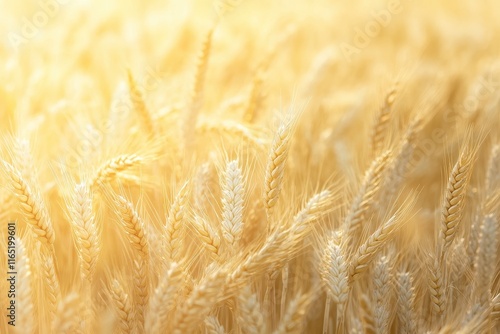 Golden wheat field bathed in sunlight.