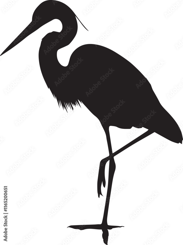 Fototapeta premium Heron bird silhouette Illustration design