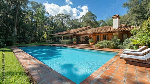 Luxurious villa with private pool and lush garden.