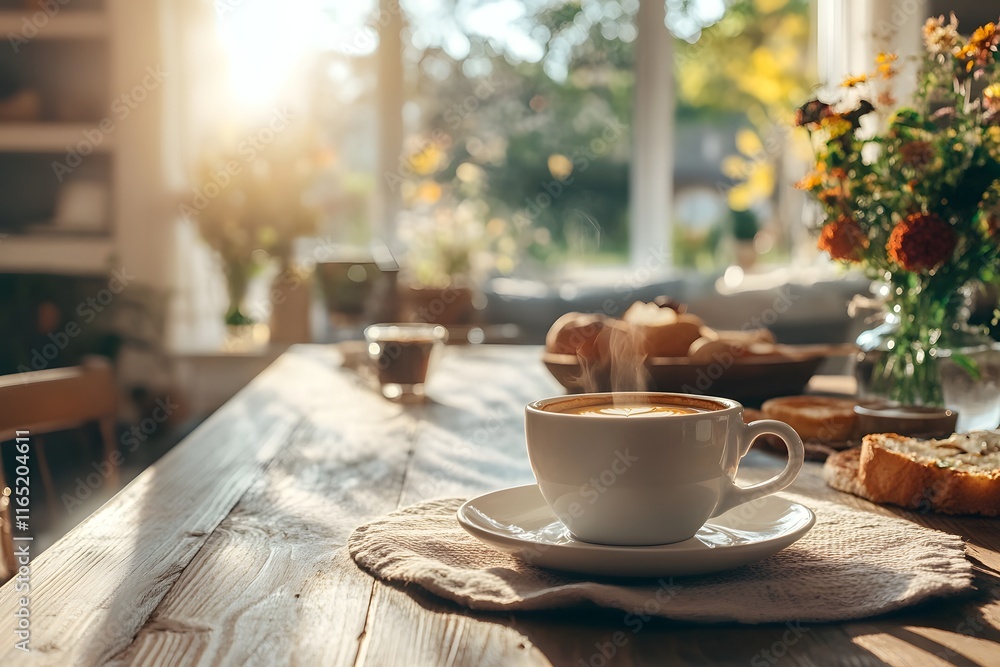 Morning Coffee by the Window: A Cozy Breakfast Scene