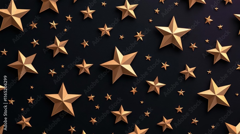 Starry abstract background concept. A stunning design featuring assorted golden stars against a dark background. Starry abstract background concept. A stunning design featuring assorted golden stars against a dark background.
