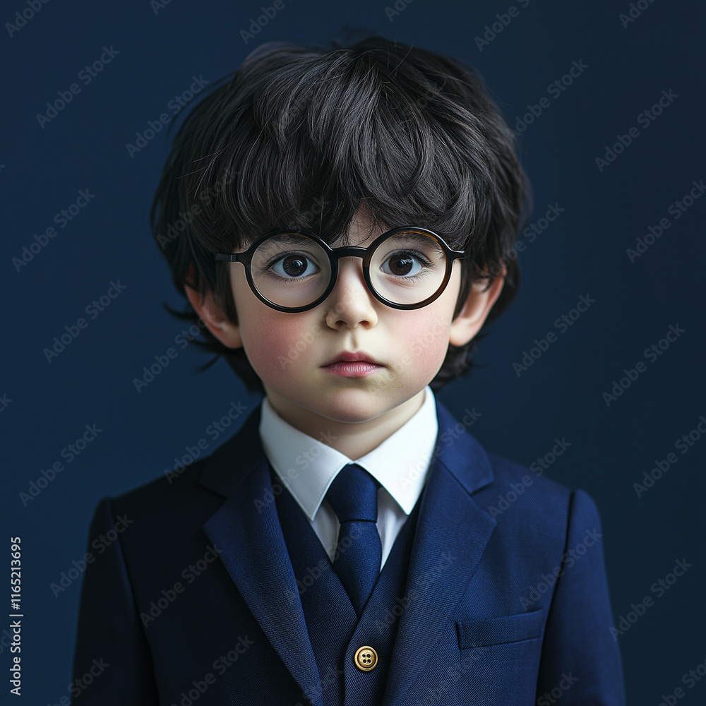 Young boy in stylish suit studio setting portrait photography stylish environment close-up view fashion and personality concept Young boy in stylish suit studio setting portrait photography stylish environment close-up view fashion and personality concept