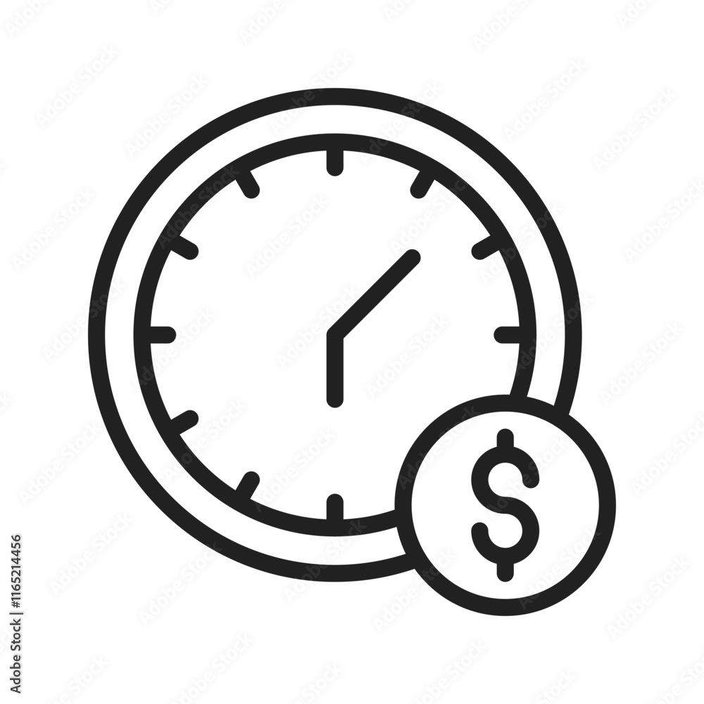 Time Is Money icon vector image. Suitable for mobile apps, web apps and print media. Time Is Money icon vector image. Suitable for mobile apps, web apps and print media.