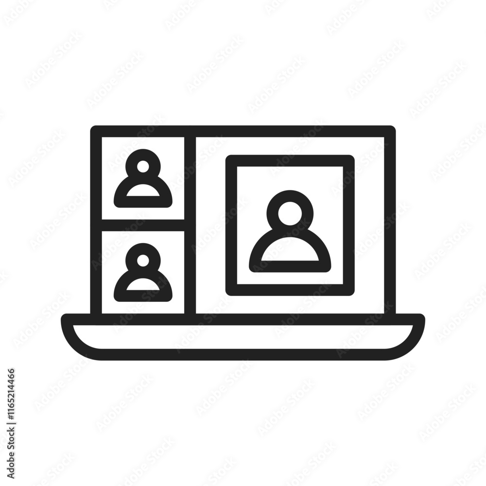 Video Conference icon vector image. Suitable for mobile apps, web apps and print media. Video Conference icon vector image. Suitable for mobile apps, web apps and print media.