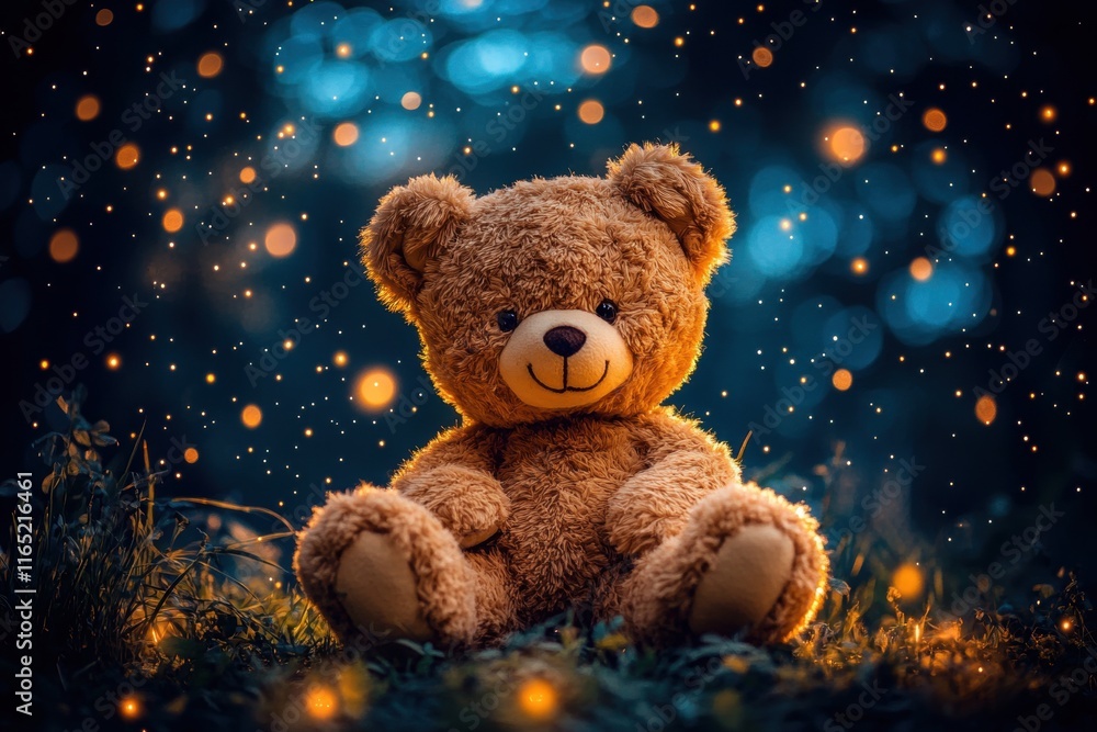 Teddy Bear in Magical Firefly Night Teddy Bear in Magical Firefly Night