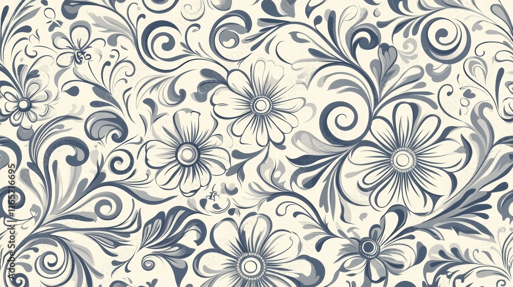 Seamless Floral Damask Pattern Seamless Floral Damask Pattern