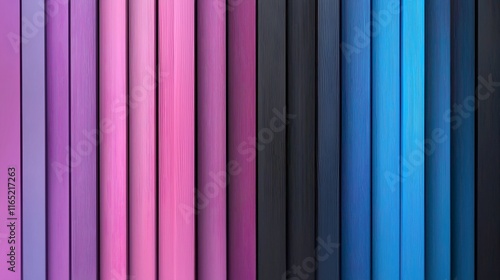 Wallpaper Mural Colorful Vertical Stripes of Various Shades in Smooth Textures Showcasing a Gradient Effect from Purple to Blue with Black Accents for Creative Backgrounds Torontodigital.ca