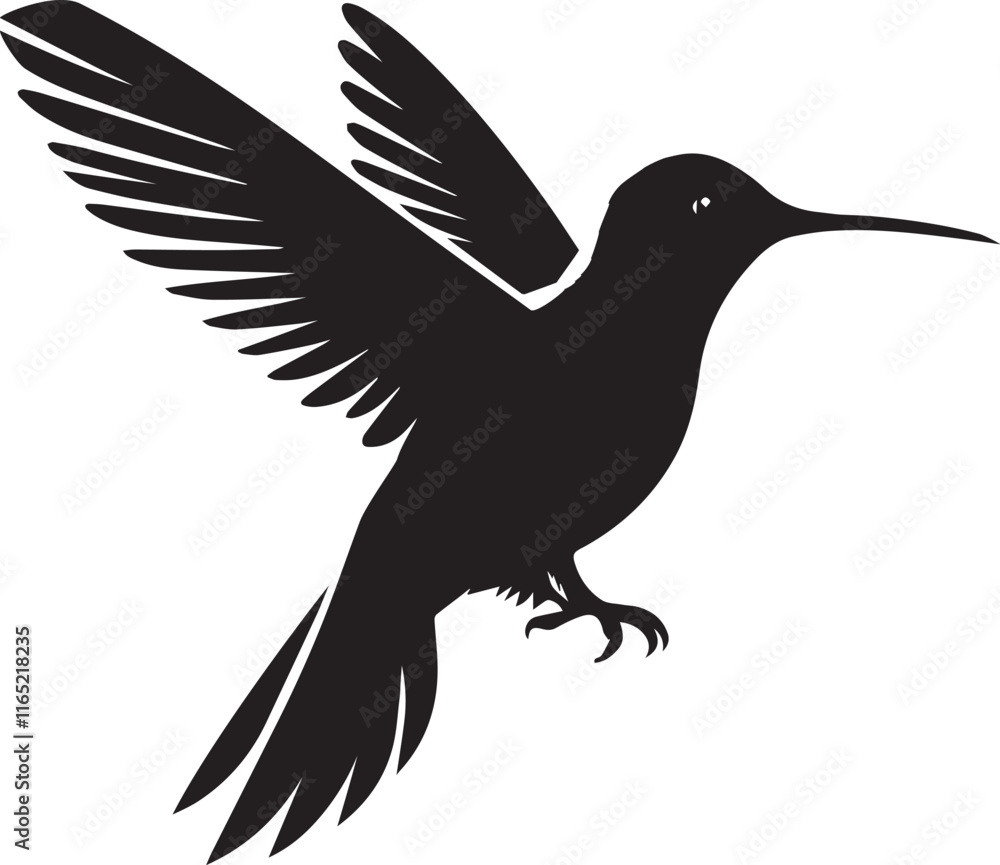 Fototapeta premium Humming bird silhouette vector artwork