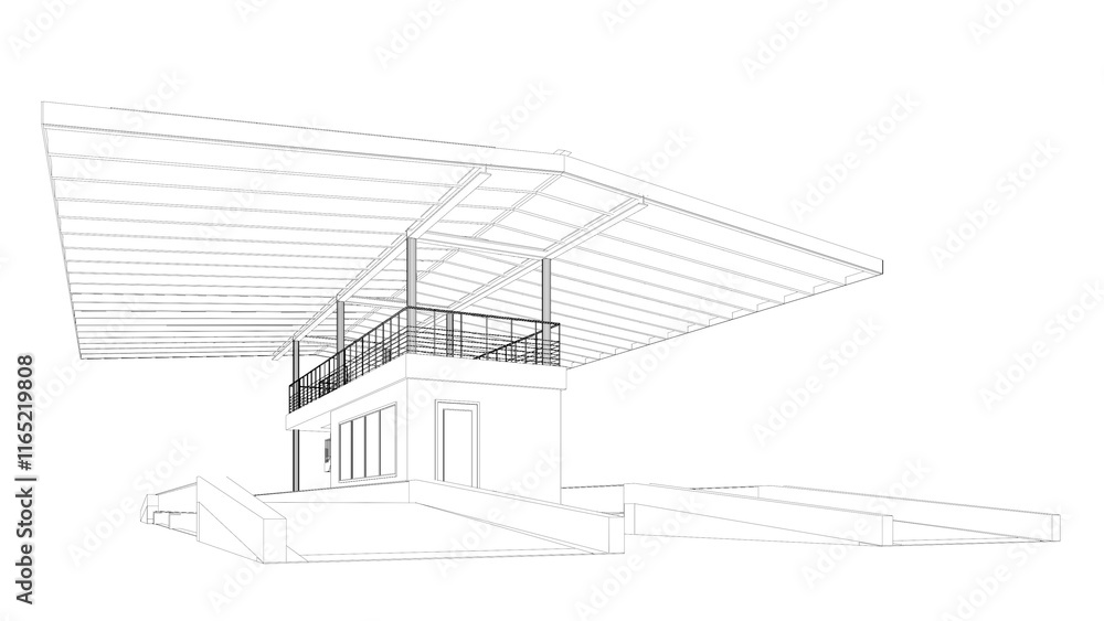 Obraz premium 3D illustration of truck weight scale