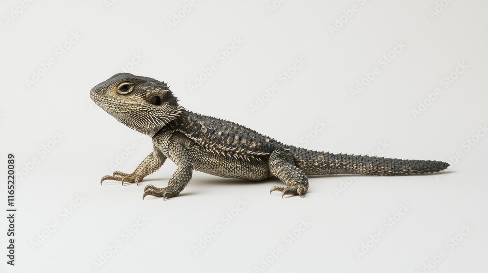 Fototapeta premium Bearded dragon behavior in natural habitat animal photography studio setting close-up perspective
